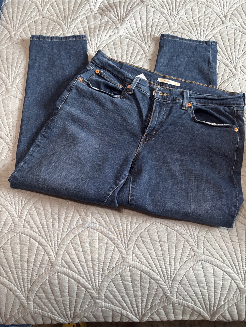 Dark Blue Boyfriend Jeans - Women's Relaxed Fit